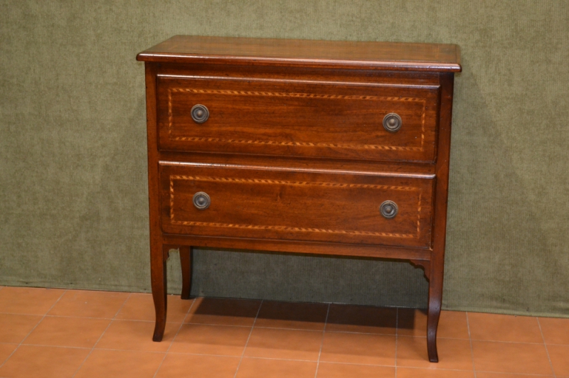 Mobile da entrata -Comoncino 2 cassetti legno antico cn filetti e gambe in stile "Luigi XVI" ART INGR 62