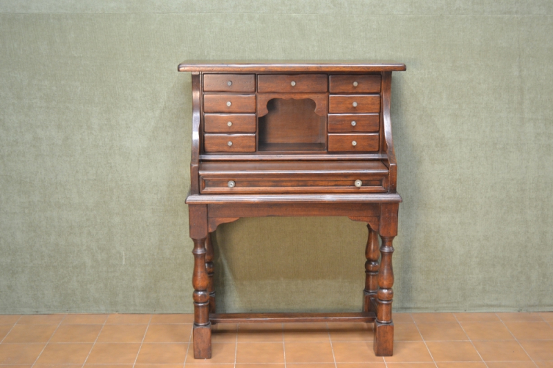 Scrivania-Scrittoio in acero con cassetti e ribalta art. SCR 17