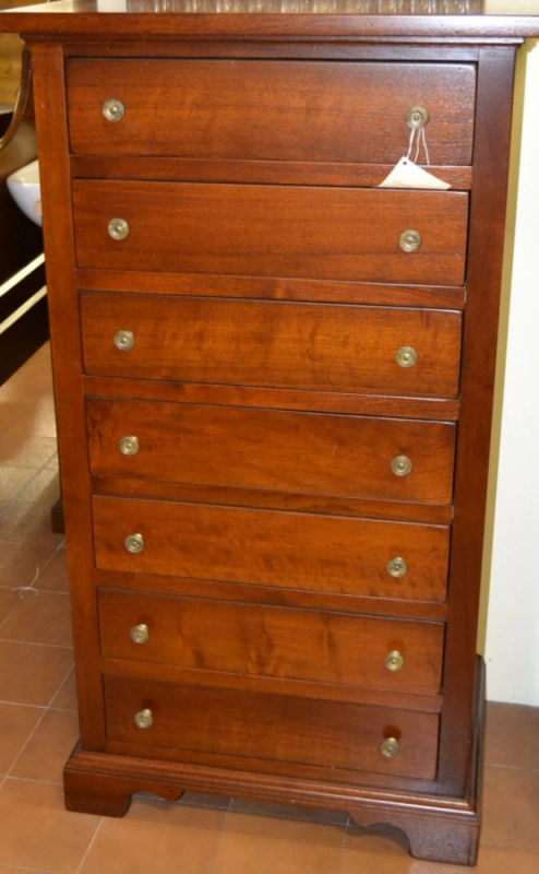 Settimanale liscio in legno di noce massello, con gambe a "mensola" ART SET 03