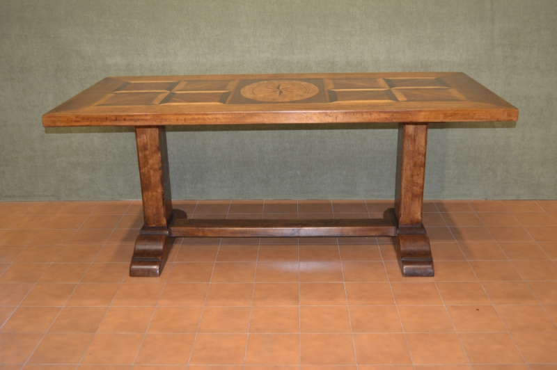 Tavolo fratino rettangolare con piano intarsiato art. TAV RET 40