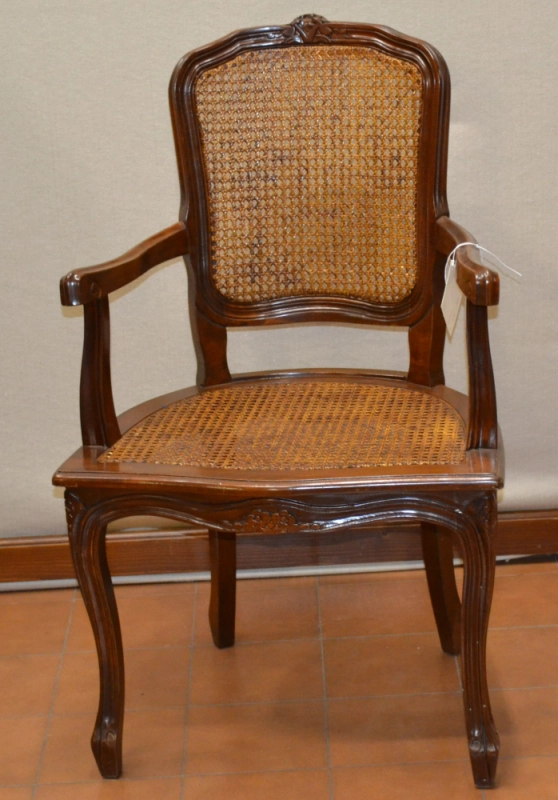 Poltrona modello "Parigina " in legno di acero massello con paglia di vienna ART POL 26