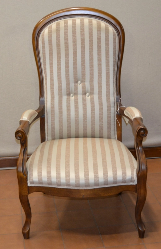 Poltrona modello "Voltaire" in legno di acero massello con gambe a sciabola ART POL 44
