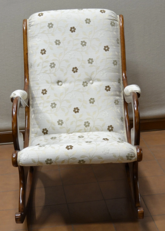 Poltrona modello "Dondolo tessuto" in legno di acero massello ART POL 57
