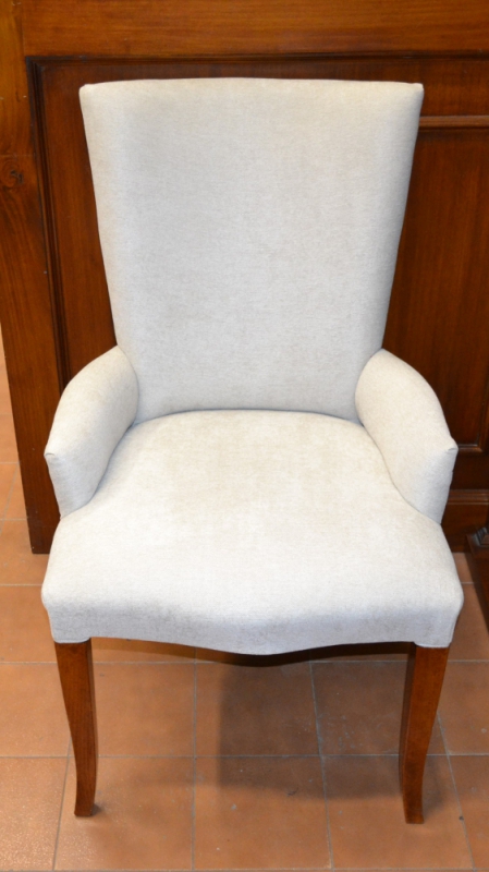 Sedia in legno di faggio massello, imbottita e con gambe a sciabola ART SED 65