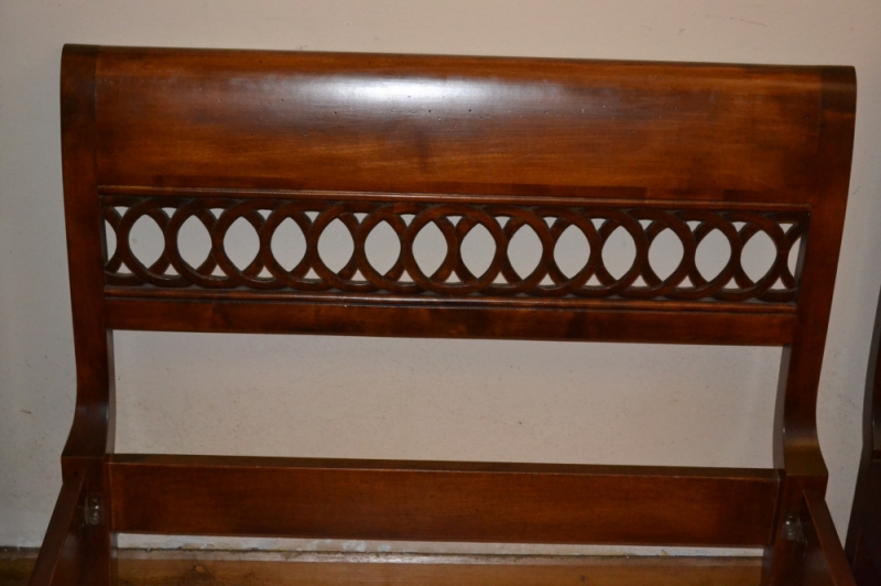 Single bed with openwork decoration