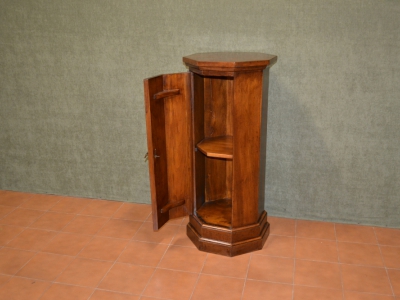 Smooth octagonal column in walnut wood with 1 door ART COL 03 - foto 1