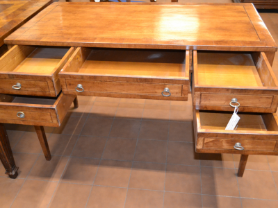 Scrivania- scrittoio con gambe a sciabola e 5 cassetti in legno lastronato e filetti  ART  SCR 30 - foto 2