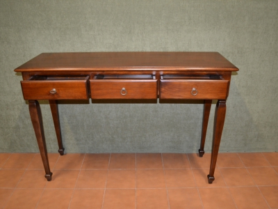 Consolle in legno di noce massello  con 3 cassetti con gambe in stile ART CON 12 - foto 2