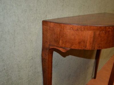 Consolle tonda  con gambe a sciabola con 1 cassetto in legno lastronato ART CON 10 - foto 4
