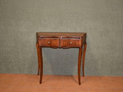 Consolle da entrata  sagomata con gambe  a sciabola con 2 cassetti in legno lastronato e filetti  ART CONS 40 - foto 1