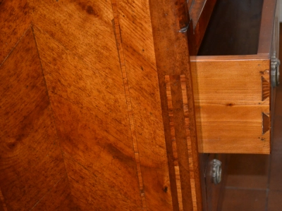 Bureau rullo costruito in legno di noce lastronato su legno di abete antico con filetti ART  BUR 07 - foto 3
