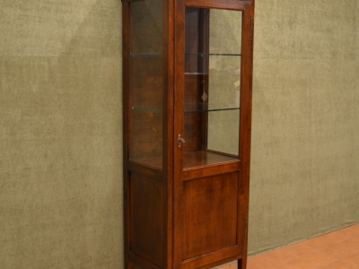 Vetrina-argentiera-cristalliera  in legno di noce antico riciclato  con 1 anta e gambe in stile "Lugigi XVI" ART VETR 04 - foto 2