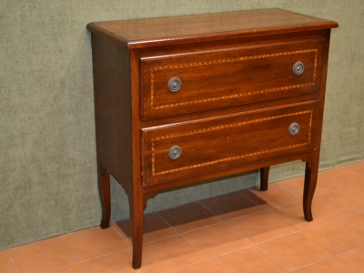 Mobile da entrata -Comoncino 2 cassetti legno antico cn filetti e gambe in stile "Luigi XVI" ART INGR 62 - foto 1