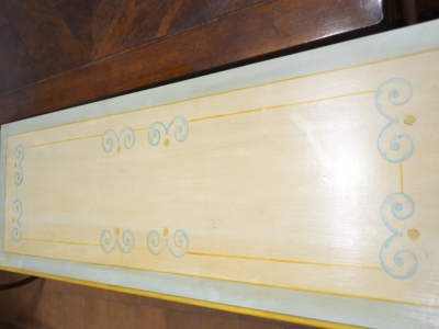 Consolle da entrata o retro divano in legno di noce massello con gambe tornite e  5 cassetti ART CON 30 - foto 3