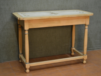 Scrivania- scrittoio in legno di acero massello con 1 cassetto, gambe tornite laccata a mano ART SCR 20 - foto 2