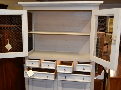 Showcase- silverware- crystal in solid maple wood with 6 drawers, 2 glass doors and 2 doors closed with onion legs ART VETR 27 - foto 2