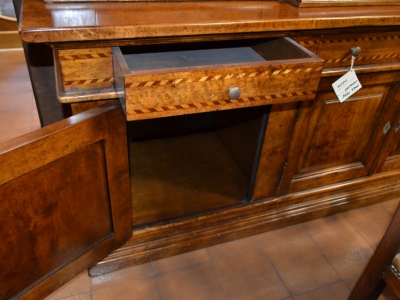 Showcase-bookcase in solid maple wood with threads, 4 closed doors, 4 doors with glass and 3 drawers ART VETR 40 - foto 1