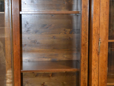 Showcase-bookcase in solid maple wood with threads, 4 closed doors, 4 doors with glass and 3 drawers ART VETR 40 - foto 2