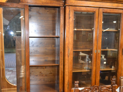 Showcase-bookcase in solid maple wood with threads, 4 closed doors, 4 doors with glass and 3 drawers ART VETR 40 - foto 3