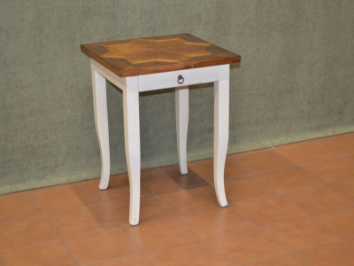 Square coffee table in solid maple wood with inlay on the upper top, saber legs and drawer ART T 68 - foto 2