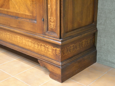 Credenza modello Bassano stretta in legno di noce massello con intarsi e filetti  ART CRED 2P- 38 - foto 3