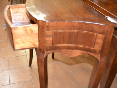 Console in veneered wood with fillets and 2 drawers shaped saber legs ART CON 35 - foto 2