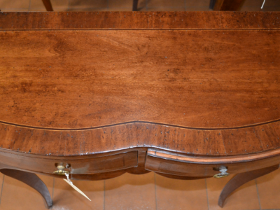 Console in veneered wood with fillets and 2 drawers shaped saber legs ART CON 35 - foto 3