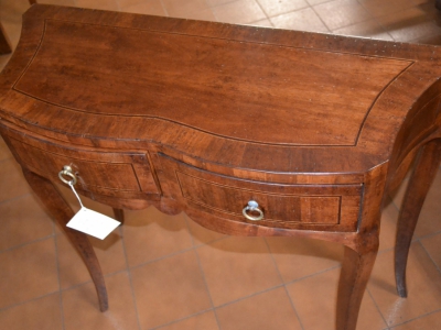Console in veneered wood with fillets and 2 drawers shaped saber legs ART CON 35 - foto 1