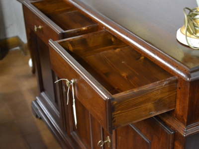 Credenza con 4 ante e 4 cassetti in legno di noce massello ART CRED 4P-01 - foto 3