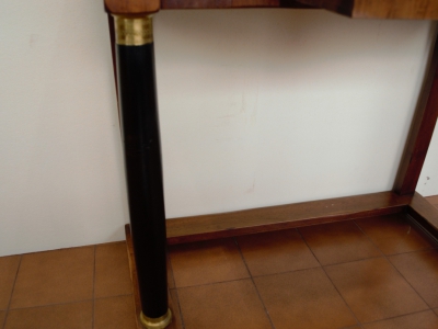 Empire style console with 1 drawer, in veneered antique walnut wood and black columns with top under Art CONS 43 - foto 2