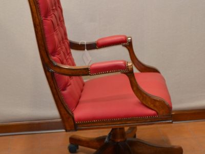 Poltrona girevole per ufficio in legno di faggio massello con ruote  ART POL 19 - foto 1