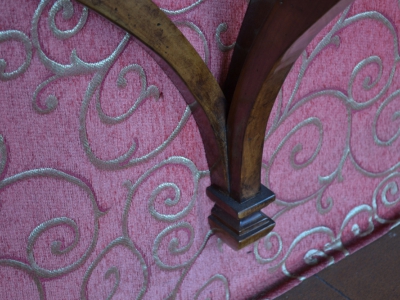 Consolle tonda da parete in legno di noce massello  con piano lastronato  ART  CON 22 - foto 3