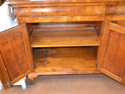 Credenza a 6 ante e 6 cassetti sagomati in legno di noce antico lastronata con gambe a sciabola Art. CRED 6P-03 - foto 3