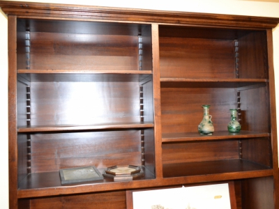 Libreria porta TV in legno di noce , base con 1 anta, 2  cassetti e vano a giorno, alzata a giorno ART  LIB 01 - foto 1