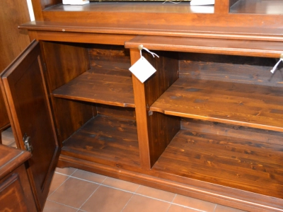 Libreria in legno di noce massello a 2 archi con 3 ante e tavoletta estraibile  ART LIB 04 - foto 1