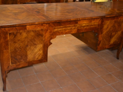 Scrivania-scrittoio con 7 cassetti e 1 tavoletta estraibile con gambe a sciabola in  legno antico di noce e ciliegio e filetti  ART SCR 27 - foto 2