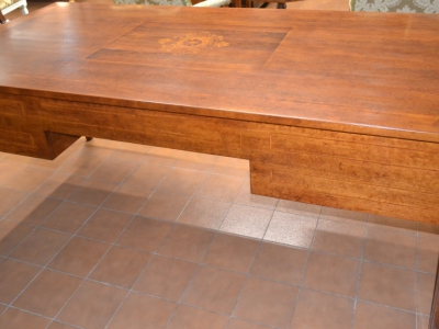 Scrivania- scrittoio con 5 cassetti gambe in stile "Luigi XVI" con intarsio e filetti ART SCR 32 - foto 3