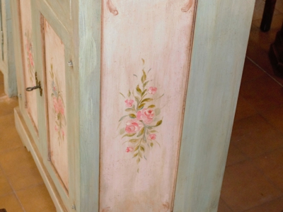 Cabinet in solid maple wood with 2 closed doors, 2 glass doors and 1 hand-lacquered drawer ART VETR 63 - foto 2