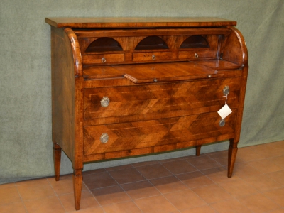 Bureau rullo costruito in legno di noce lastronato su legno di abete antico con filetti ART  BUR 07 - foto 1