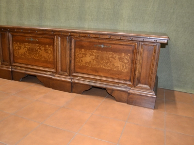 Cassapanca con 2 ribalte in legno di noce massello art. CAS 20 - foto 1
