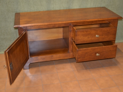 TV chest in solid linden wood with 2 drawers 1 door ART CAS 13 - foto 1