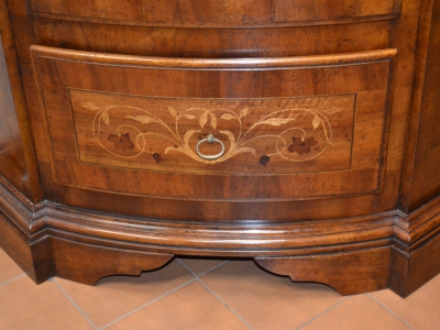 Angoliera - Curved corner cabinet in veneered walnut wood with inlays ART ANG 43 - foto 3