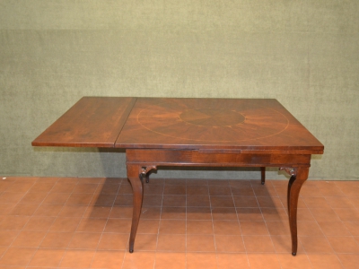 Tavolo allungabile quadrato con piano intarsiato  gambe a sciabola ART TAV 12 - foto 3