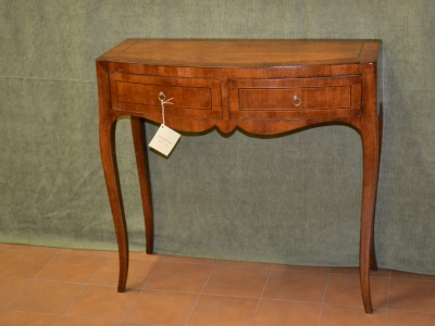 Console with saber legs in veneered wood with 2 rounded drawers on the front ART CON 09 - foto 1