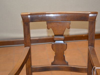 Poltrona modello "Asso di Coppe" in legno di noce massello con seduta in paglia di vienna ART POL 25 - foto 3