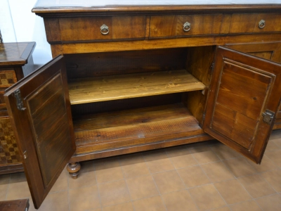 Highboard 4 doors and 4 drawers in antique walnut wood with onion legs and fillets ART CRED 4P-13 - foto 2