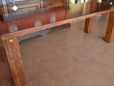 Tavolo rettangolare modello " Fratino" in legno di noce antico massello  con gamba quadrata ART TAV RET 16 - foto 1