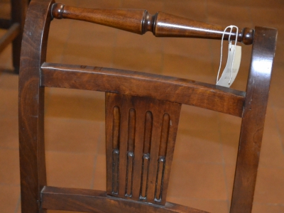 4 Sedie modello "Ufficiale in tessuto" in legno di noce massello, con gambe a sciabola SED 56 - foto 1