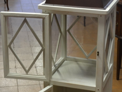 Cabinet model "Candle holder" in solid oak wood with metal roof with 2 doors hand lacquered ART VETR 34 - foto 1