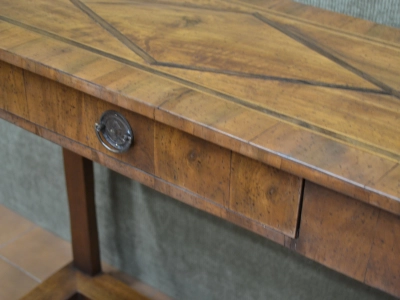 Consolle stile impero con gambe nere e piano lastronato in legno di noce con filetti  ART CON 43  - foto 1